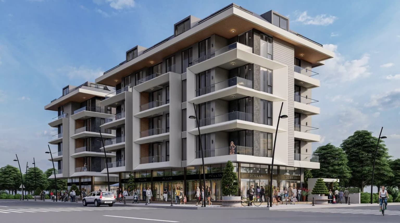 Фасад комплекса EMM CITY Residence, угловой ракурс